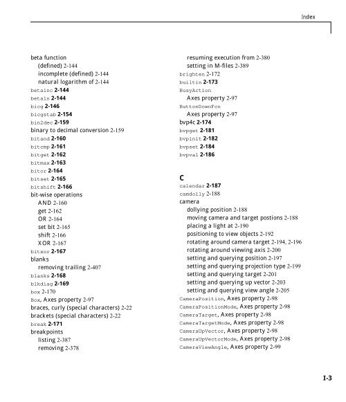 MATLAB Function Reference Volume 1: A - E - Bad Request