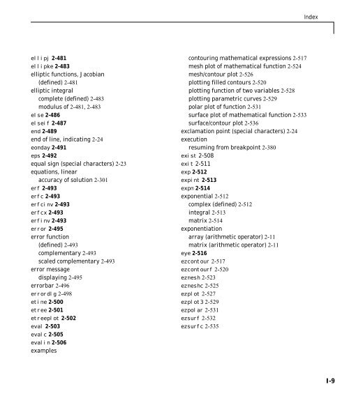 MATLAB Function Reference Volume 1: A - E - Bad Request