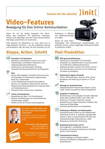 Produktblatt "Video-Features" - init[ AG