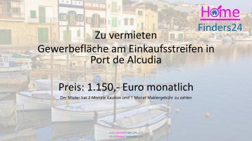 Mieten Sie diese Gewerbefläche in der Einkaufsstraße in Port de Alcudia. (LOC0051)