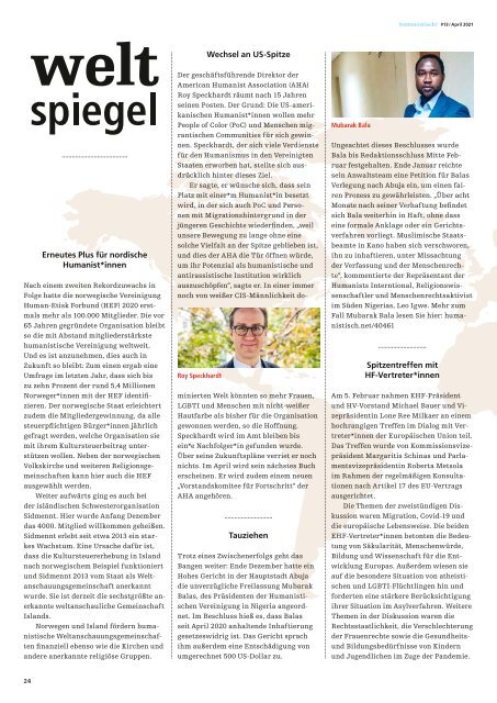 humanistisch! Das Magazin #13 - 2/2021