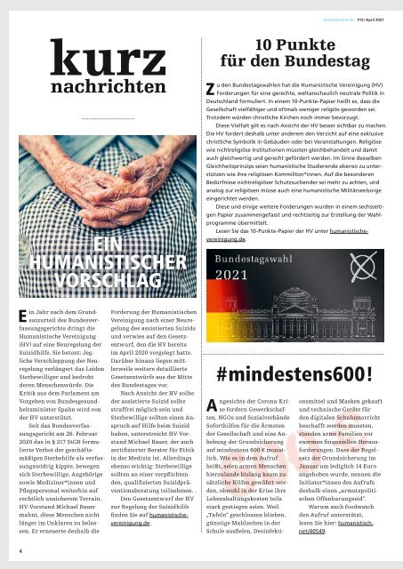 humanistisch! Das Magazin #13 - 2/2021