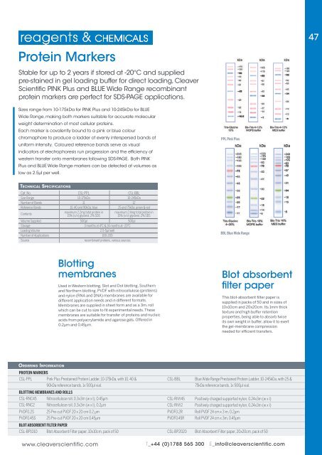 Cleaver Scientific Produktkatalog