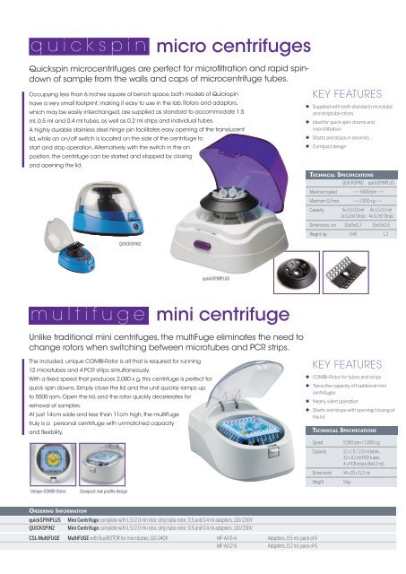 Cleaver Scientific Produktkatalog