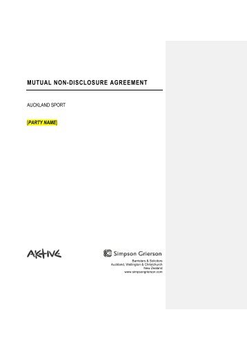 Mutual Non-Disclosure Agreement Template 