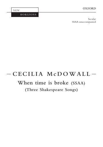 Cecilia McDowall When time is broke (upper voices version)
