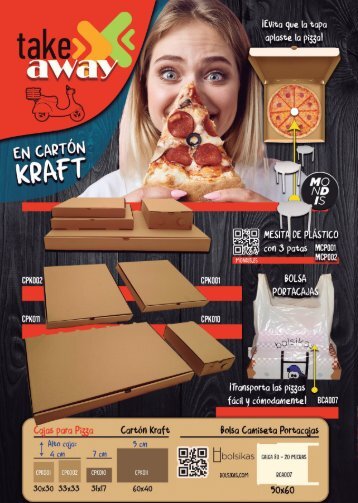 Flyer TAKE AWAY cajas de pizza