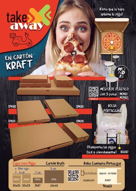 Flyer TAKE AWAY cajas de pizza