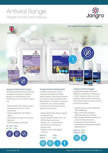 Deep Clean Product Guide - Hospitality