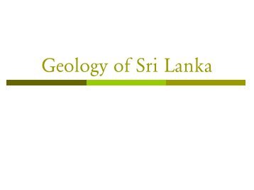 Geology of Sri Lanka