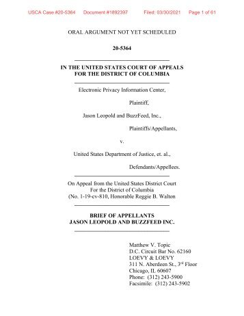 Leopold/BuzzFeed Mueller Report Appeal Brief