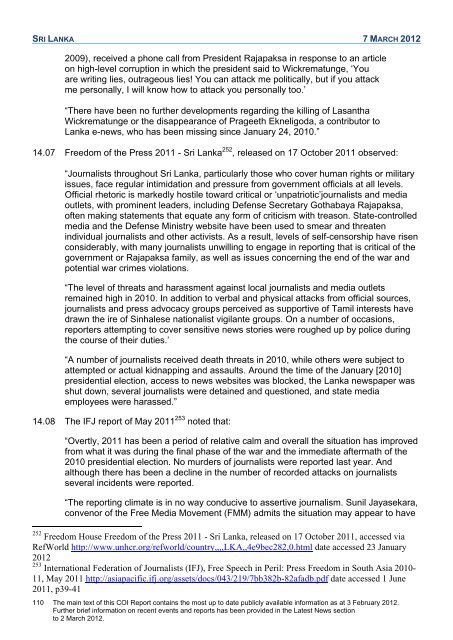 COI Report March 2012 - UK Border Agency - Home Office