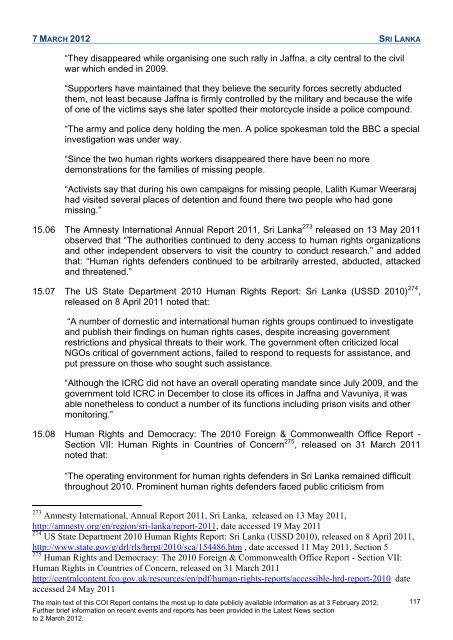 COI Report March 2012 - UK Border Agency - Home Office