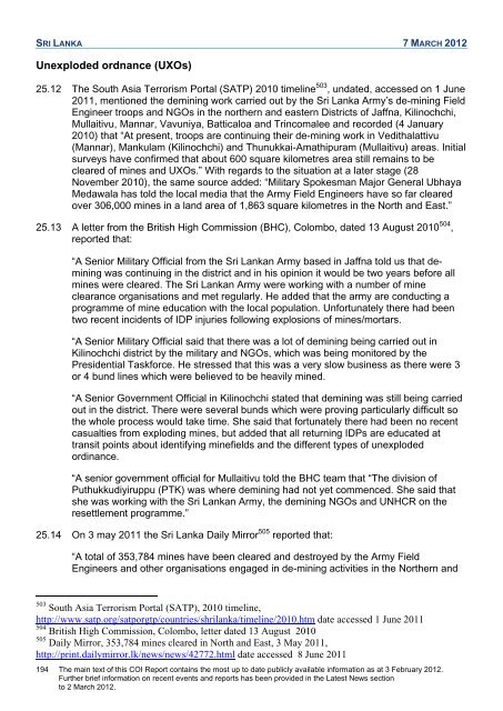 COI Report March 2012 - UK Border Agency - Home Office