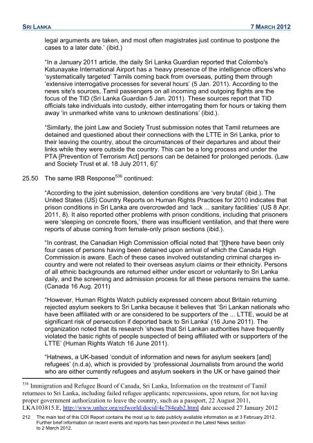 COI Report March 2012 - UK Border Agency - Home Office