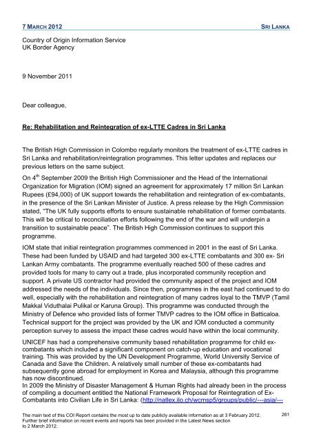 COI Report March 2012 - UK Border Agency - Home Office