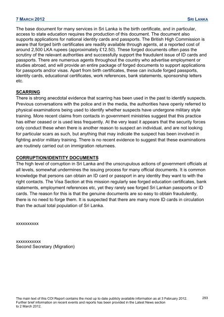 COI Report March 2012 - UK Border Agency - Home Office