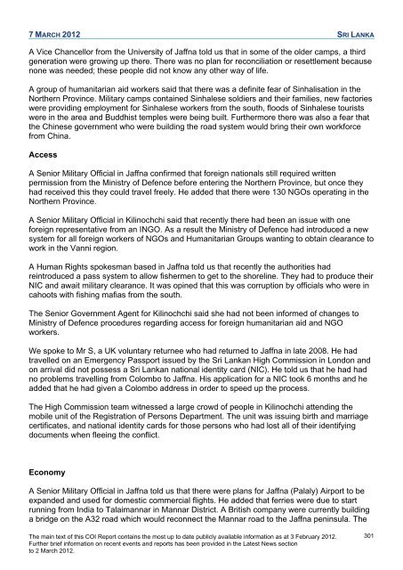 COI Report March 2012 - UK Border Agency - Home Office