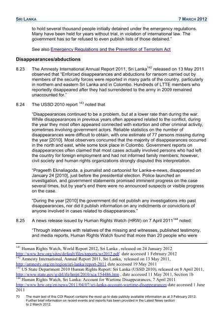 COI Report March 2012 - UK Border Agency - Home Office