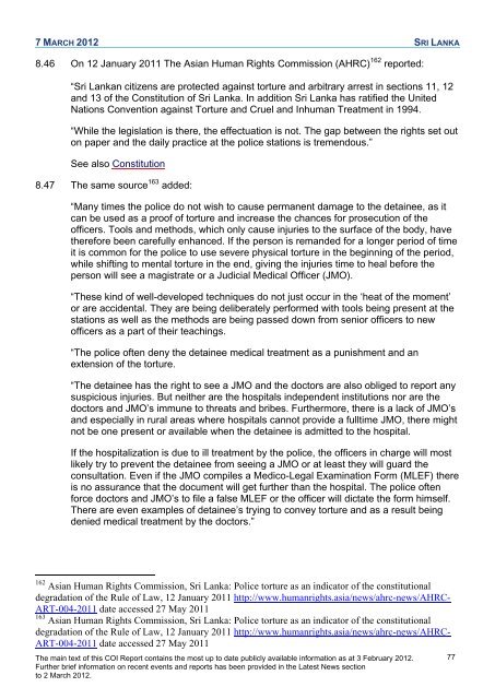 COI Report March 2012 - UK Border Agency - Home Office