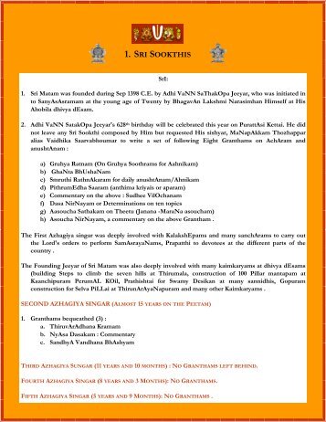 1. SRI SOOKTHIS - Sundarasimham