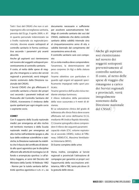 La rivista istituzionale del Soccorso Alpino e Speleologico - n. 77, marzo 2021