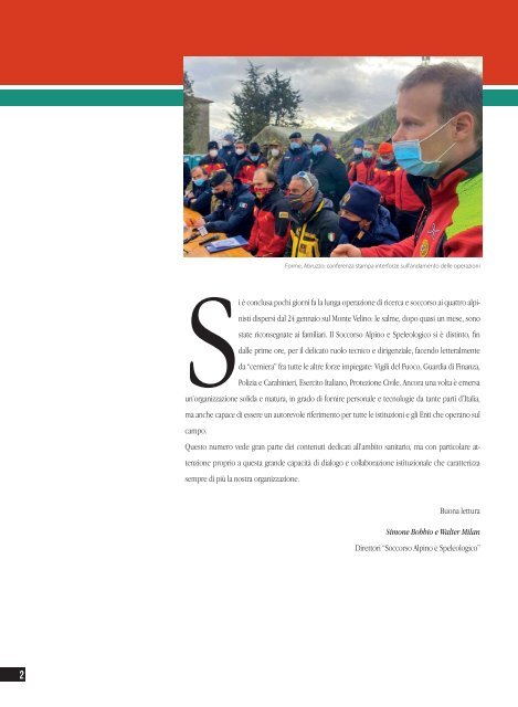 La rivista istituzionale del Soccorso Alpino e Speleologico - n. 77, marzo 2021