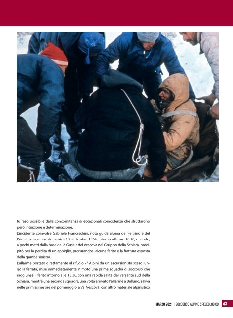 La rivista istituzionale del Soccorso Alpino e Speleologico - n. 77, marzo 2021