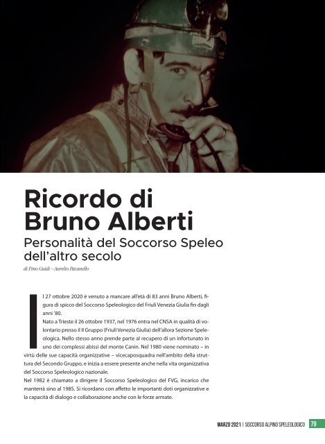 La rivista istituzionale del Soccorso Alpino e Speleologico - n. 77, marzo 2021