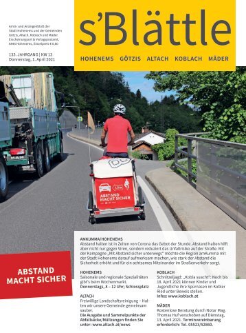 s'Blättle Nr. 13 - Do, 1. April 2021