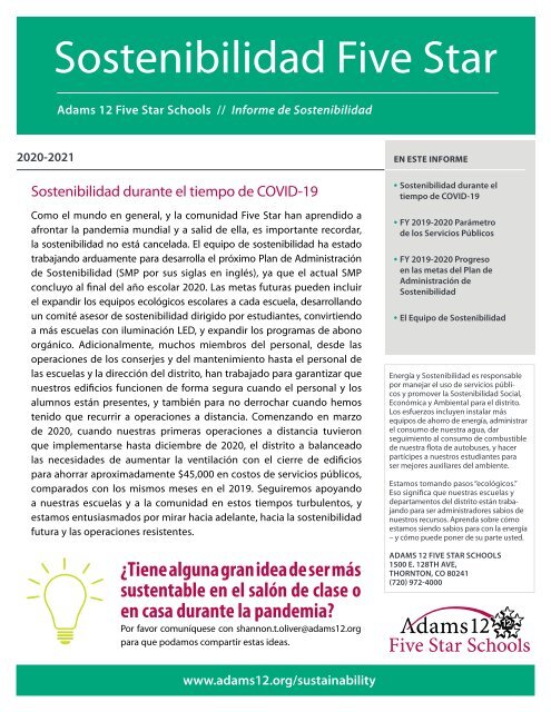 Sostenibilidad Five Star 2020-2021