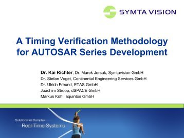 A Timing Verification Methodology for AUTOSAR Series Development