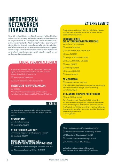 CREDITSHELF MAGAZIN - „NO. 12 üBER FREIHEIT & HANDLUNGSSPIELRäUME FüR DIE WICHTIGEN ZIELE VON UNTERNEHMERN“