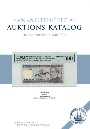 94. Auktion - Banknoten & Notgeld - Emporium Hamburg