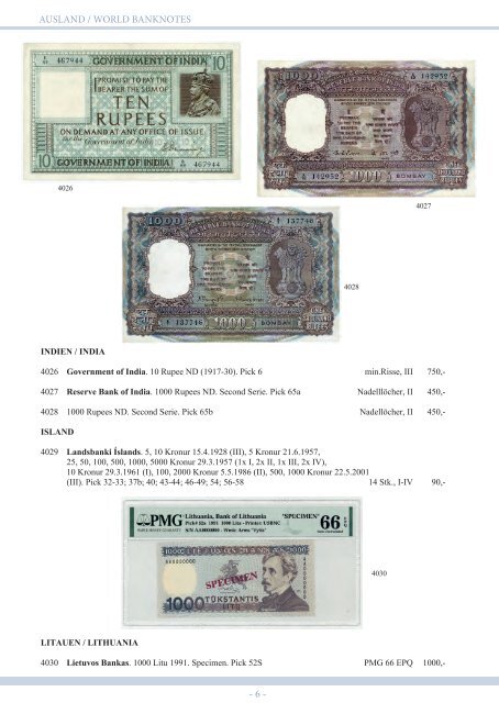 94. Auktion - Banknoten & Notgeld - Emporium Hamburg