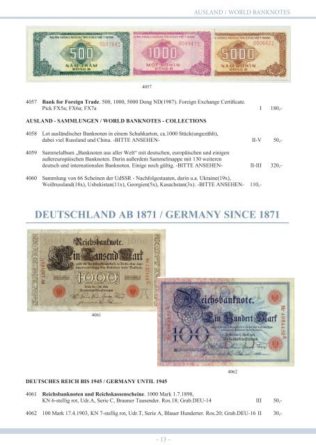 94. Auktion - Banknoten & Notgeld - Emporium Hamburg