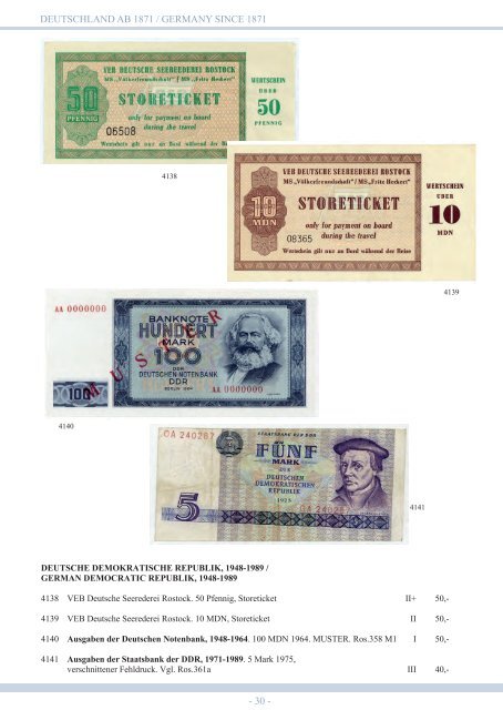 94. Auktion - Banknoten & Notgeld - Emporium Hamburg