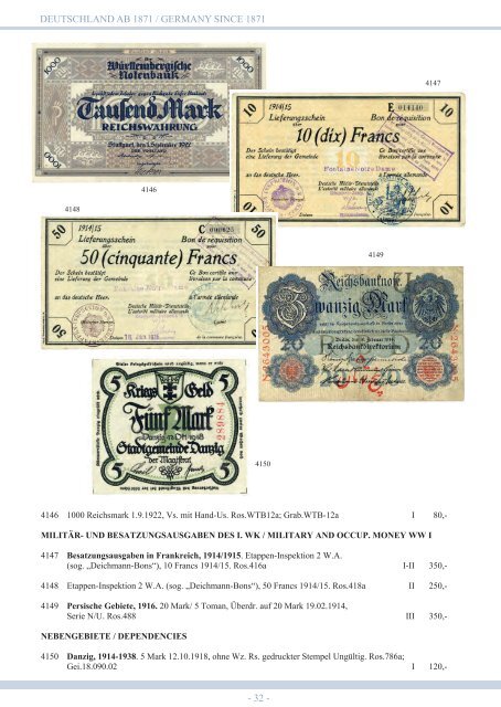 94. Auktion - Banknoten & Notgeld - Emporium Hamburg