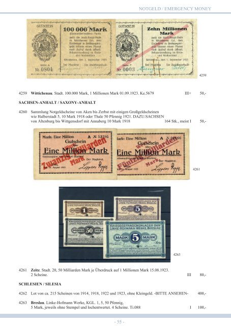 94. Auktion - Banknoten & Notgeld - Emporium Hamburg