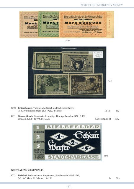 94. Auktion - Banknoten & Notgeld - Emporium Hamburg