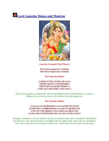 Lord Ganesha Slokas and Mantras - Bookyards2All