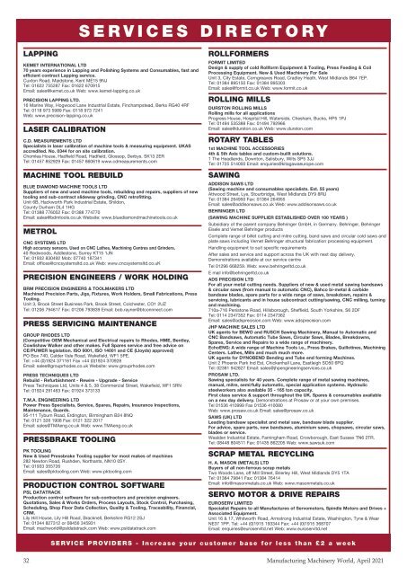 Manufacturing Machinery World April 2021