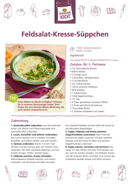 Alnatura Wochenplan mit Rezepten Nr. 4 (omnivor)