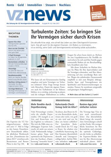 vznews, Deutschland, Mai 2021, Ausgabe 62