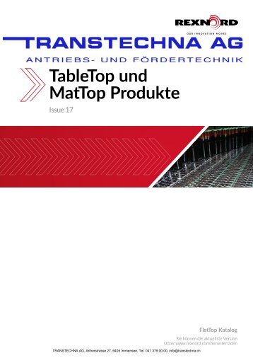 TableTop und MatTop Produkte REXNORD Issue 17