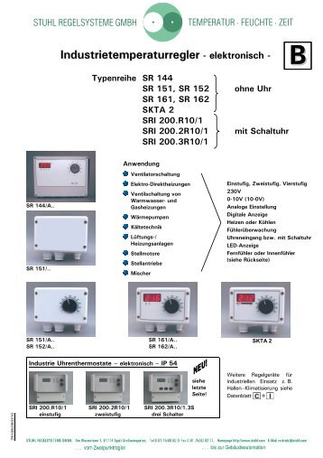 Industrietemperaturregler - STUHL Regelsysteme GmbH