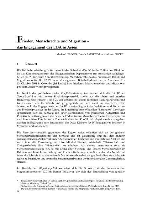 Frieden, Menschrechte und Migration – das Engagement des EDA ...