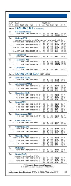 TIMETABLE - Firefly Holiday