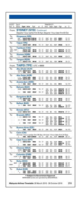 TIMETABLE - Firefly Holiday