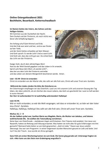 Online  4 Ostergottesdienst